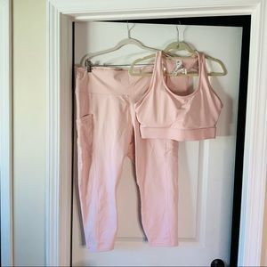 Fabletics light pink workout set